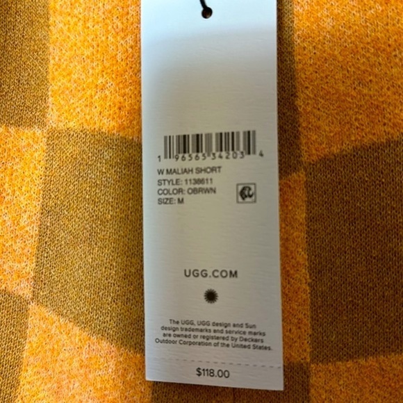 NWT  Women’s UGG Checkered Malian Cotton & Linen Blend Shorts Size Medium - Picture 6 of 12